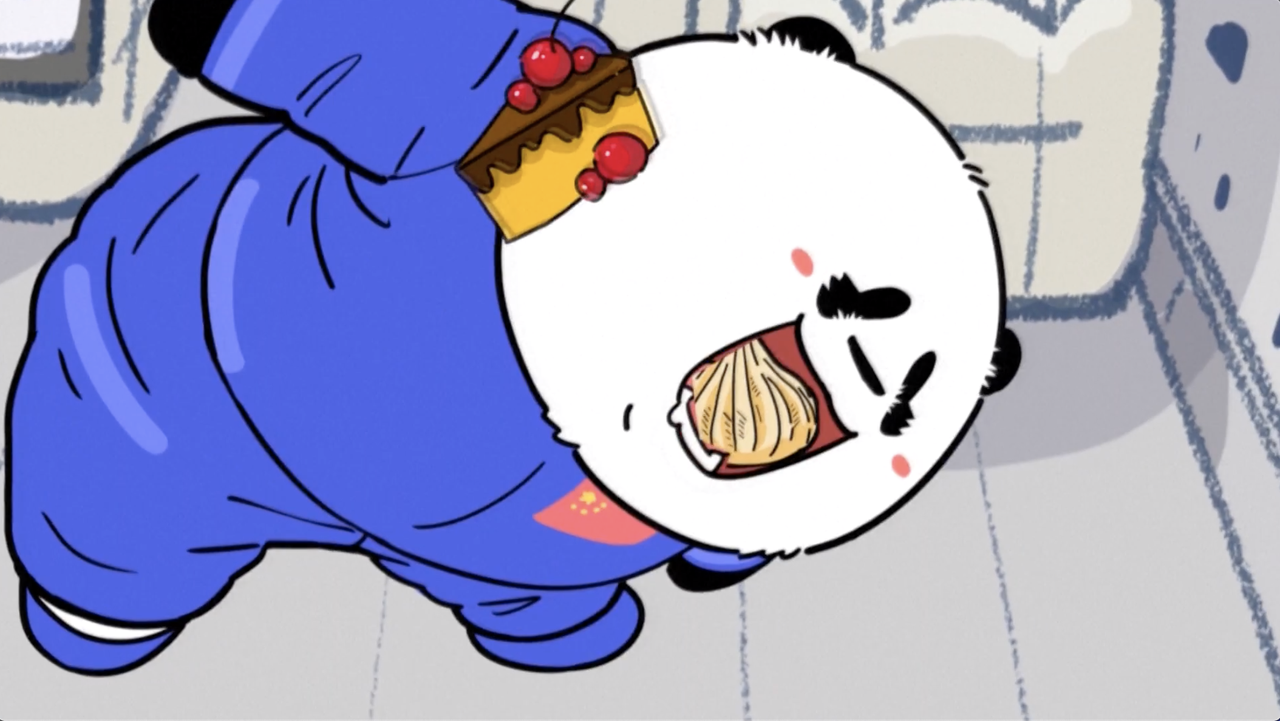 A still from an adorable cartoon from China depicting daily life on the country's Tiangong space station with Shenzhou 12 astronauts as pandas.