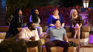 Shayne, Jr. Monay, Jane, Hugo and Carly sitting down outside as members of the Claim to Fame season 2 cast
