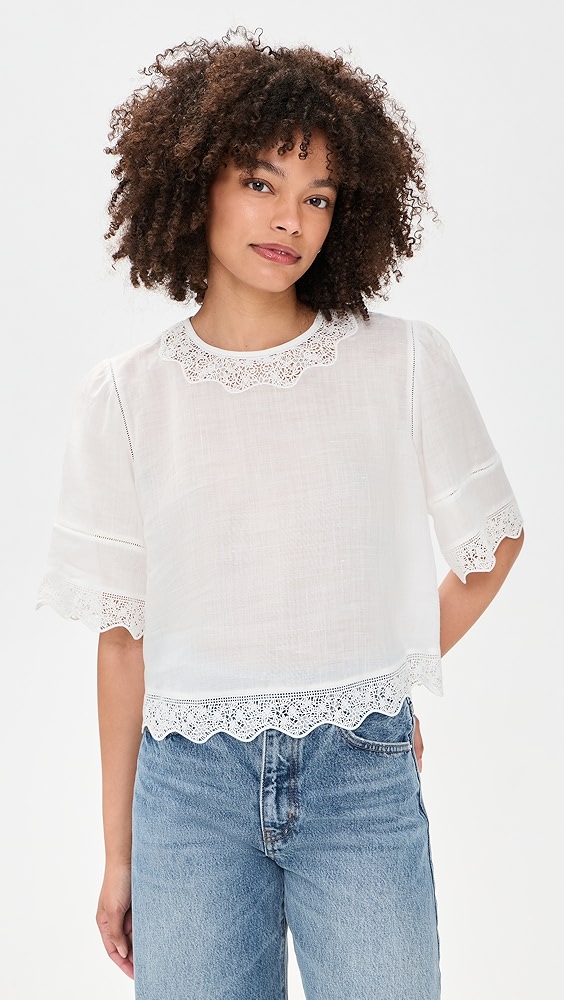 The Embroidered Top - White
