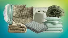 green linen bedding for summer