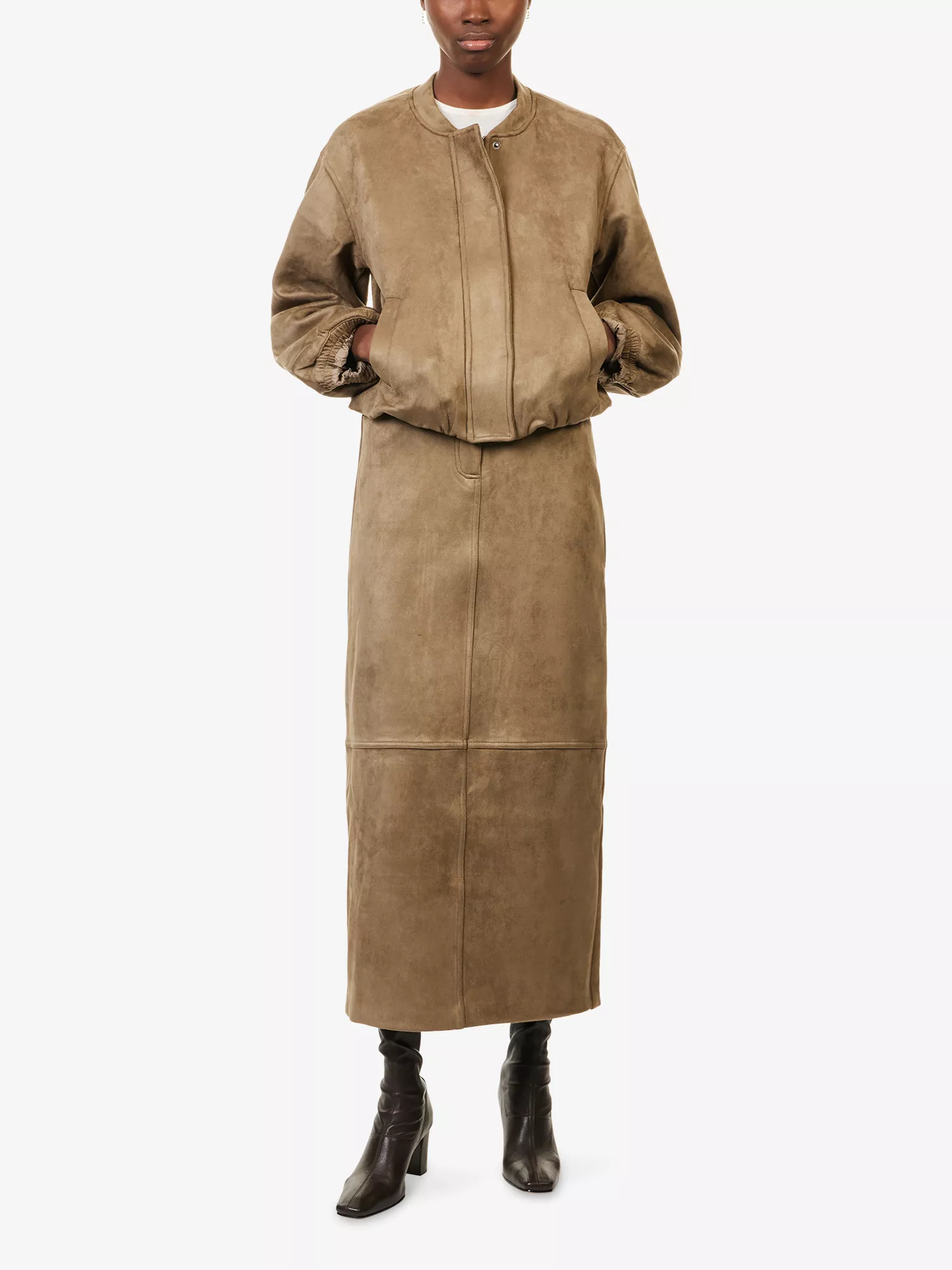 4th &amp;amp; Reckless, Lorna Straight Faux-Suede Maxi Skirt