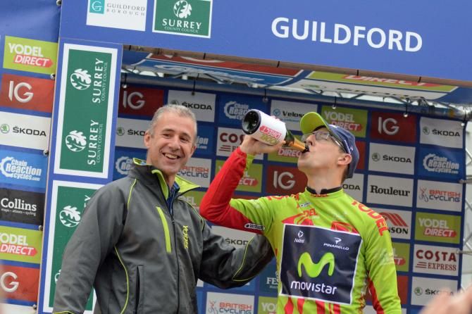 Angel Madrazo enjoys more sprint jersey champagne
