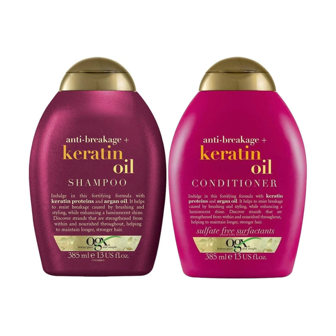 OGX Anti-Breakage + Keratin Oil Shampoo and Conditioner