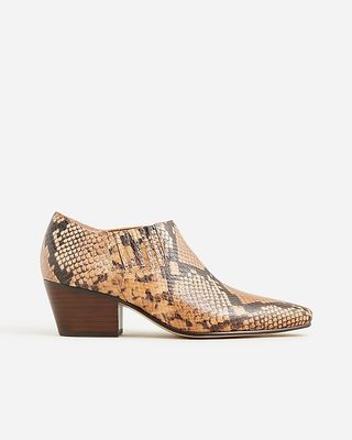 Piper Low Ankle Boots in Snake-Embossed Italian Leather