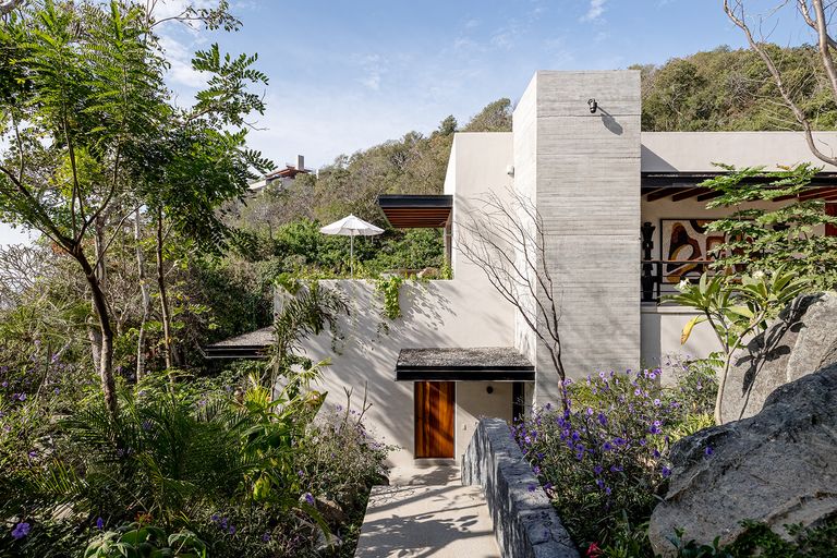 sofa in rugged landscape