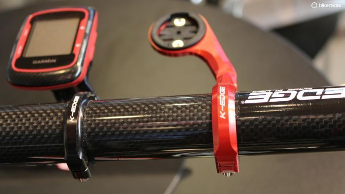 The forthcoming K-Edge one-bolt clamp pivots open for easier installation than the current two-bolt model