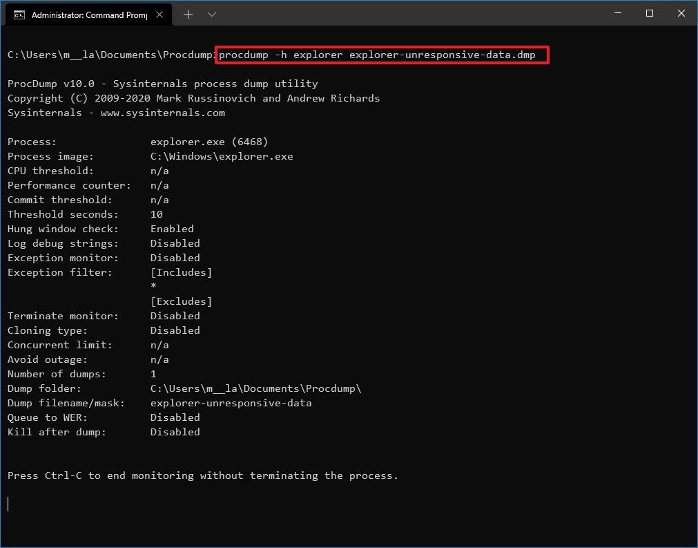 How to use ProcDump to create crash dump files on Windows 10 | Windows ...