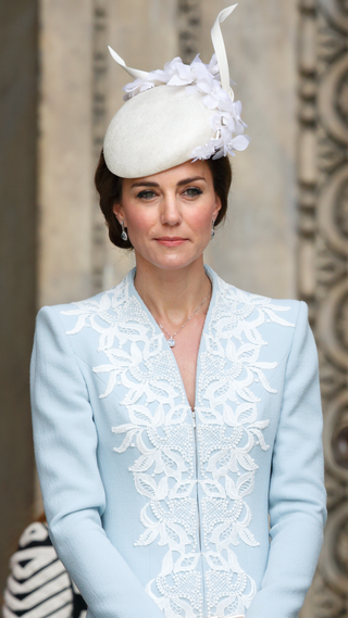 Catherine, Duchess of Cambridge attends a national service of thanksgiving to mark Queen Elizabeth II's 90th birthday at St Paul's Cathedral on June 10, 2016 in London, England
