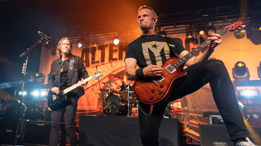Myles Kennedy and Mark Tremonti of Alter Bridge perform on stage at O2 Academy Edinburgh on June 06, 2023 in Edinburgh, Scotland