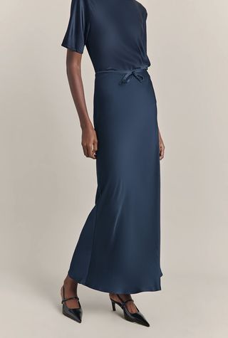 Emma Satin Midi Skirt