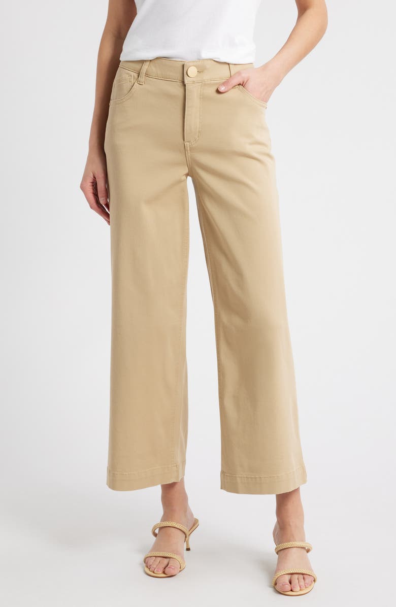 Sam High Waist Ankle Wide Leg Twill Pants