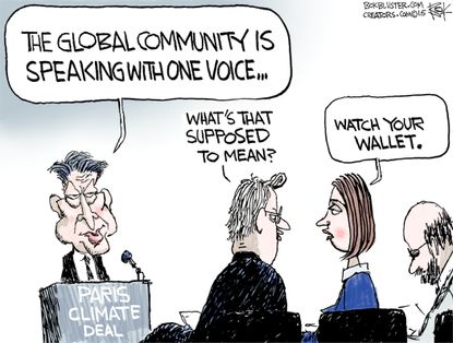 Editorial cartoon World Paris Climate Deal Economy