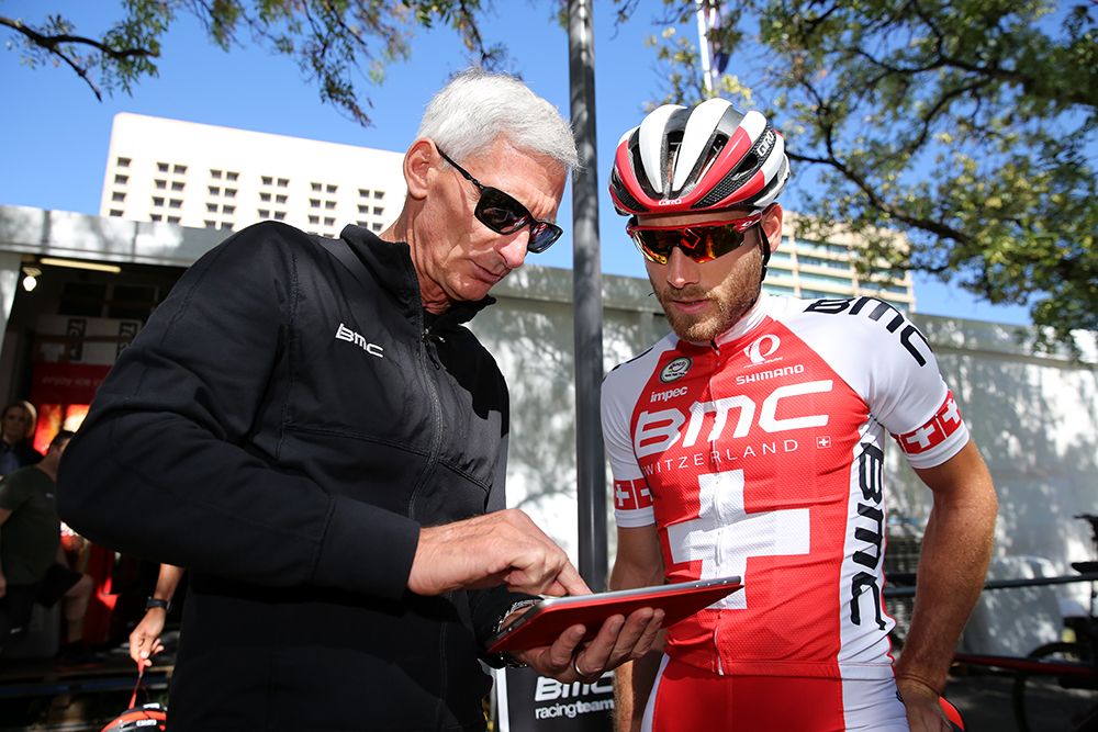 Swiss champion Danilo Wyss with BMC director Allan Pieper