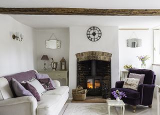 Living room in thatched cottage