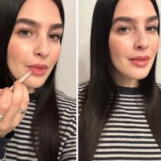 Taylore Glynn testing Manasi 7 Lip and Eye Definer in Yokan.
