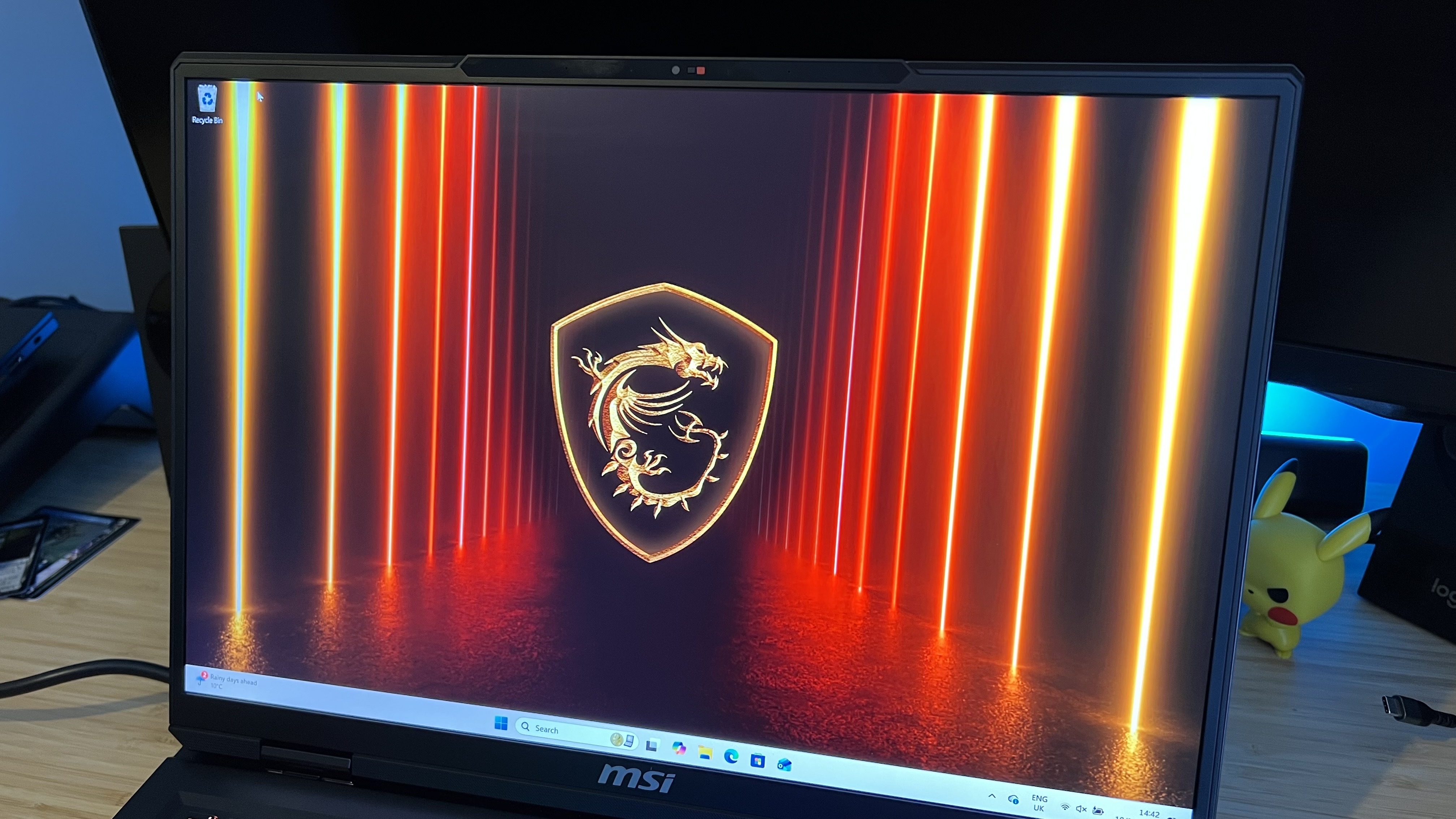 Close up on display of MSI Vector A18 HX A9W gaming laptop