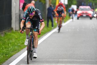 RIVOLI ITALY MAY 18 Nico Denz of Germany and Team BORA hansgrohe competes in the breakaway during the 106th Giro dItalia 2023 Stage 12 a 185km stage from Bra to Rivoli UCIWT on May 18 2023 in Rivoli Italy Photo by Tim de WaeleGetty Images