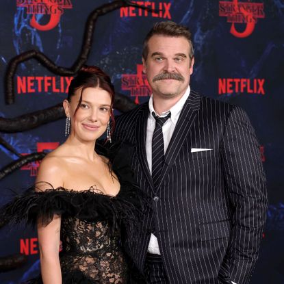Millie Bobby Brown and David Harbour attend the Los Angeles premiere of 'Stranger Things' season five