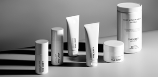 The Grey men's grooming products line in white packaging