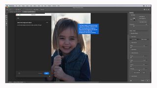 Adobe Photoshop review: Image shows the software being used on a portrait of a little girl.