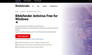Bitdefender Antivirus Free for Windows screenshot