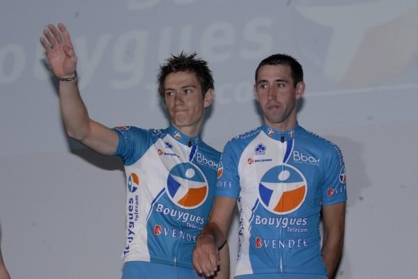 Pierre Rolland and Guillaume Le Floc'h at the Bbox Bouygues Telecom presentation.