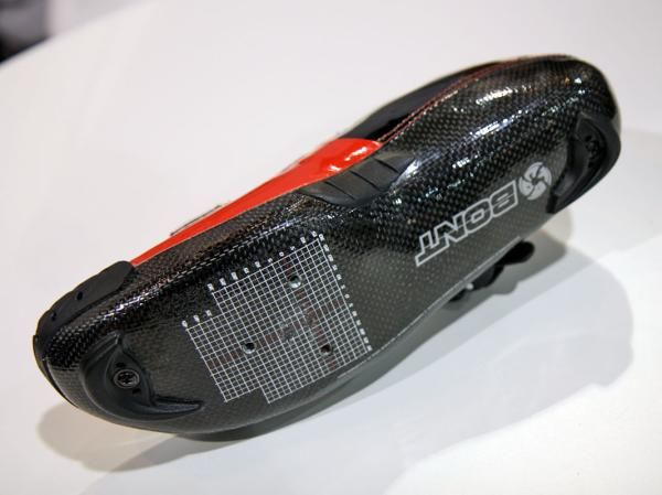 One of the keys to Bont shoes' remarkable rigidity is the monocoque carbon fiber bathtub sole - it's notably thinner than most and yet insanely stiff.
