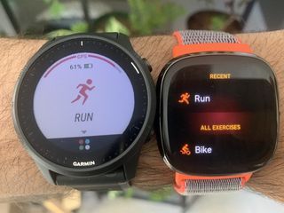 Fitbit Garmin Smartwatches Side By Side