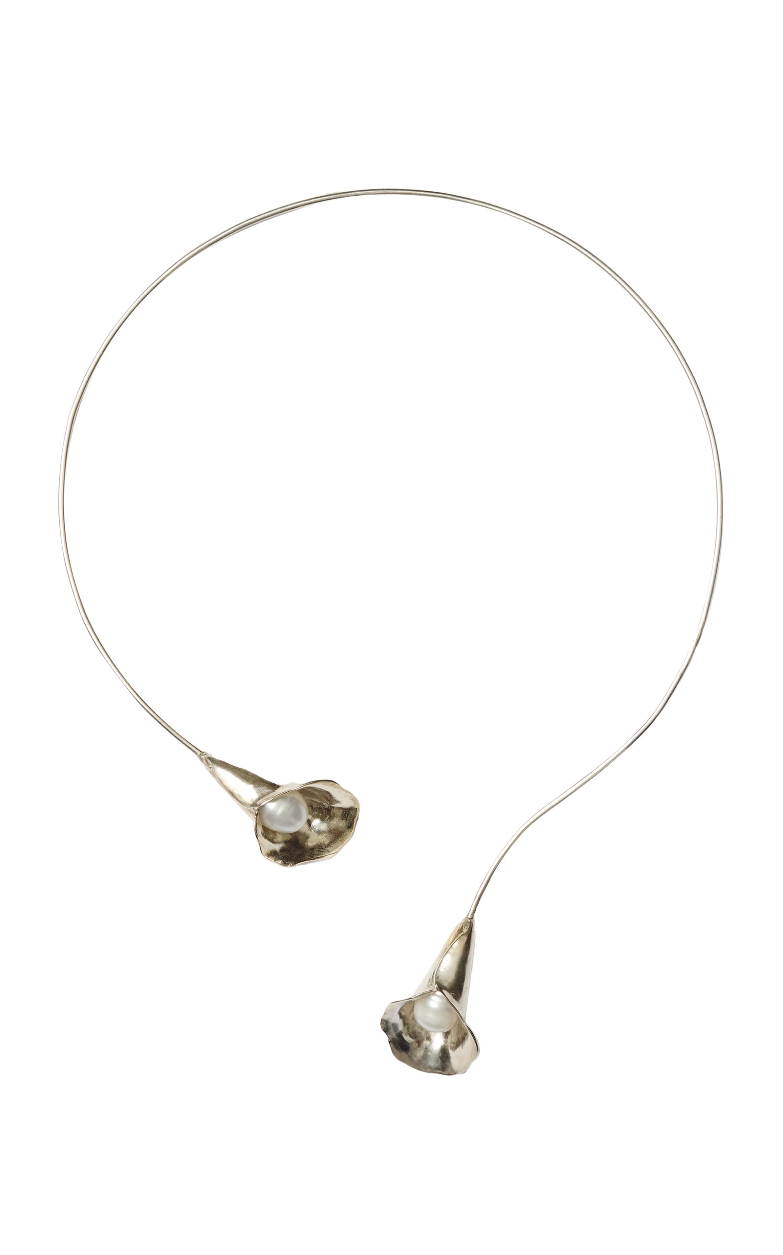 Calla Lily Sterling Silver Pearl Necklace