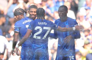 Chelsea squad for 2024/25 LONDON, ENGLAND - SEPTEMBER 01: Nicolas Jackson of Chelsea celebrates scoring his team&#039;s first goal with teammate Malo Gusto of Chelsea during the Premier League match between Chelsea FC and Crystal Palace FC at Stamford Bridge on September 01, 2024 in London, England. (Photo by Alex Pantling/Getty Images)