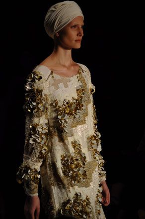 A heavenly sequin-encrusted shift dress at Huis Clos.