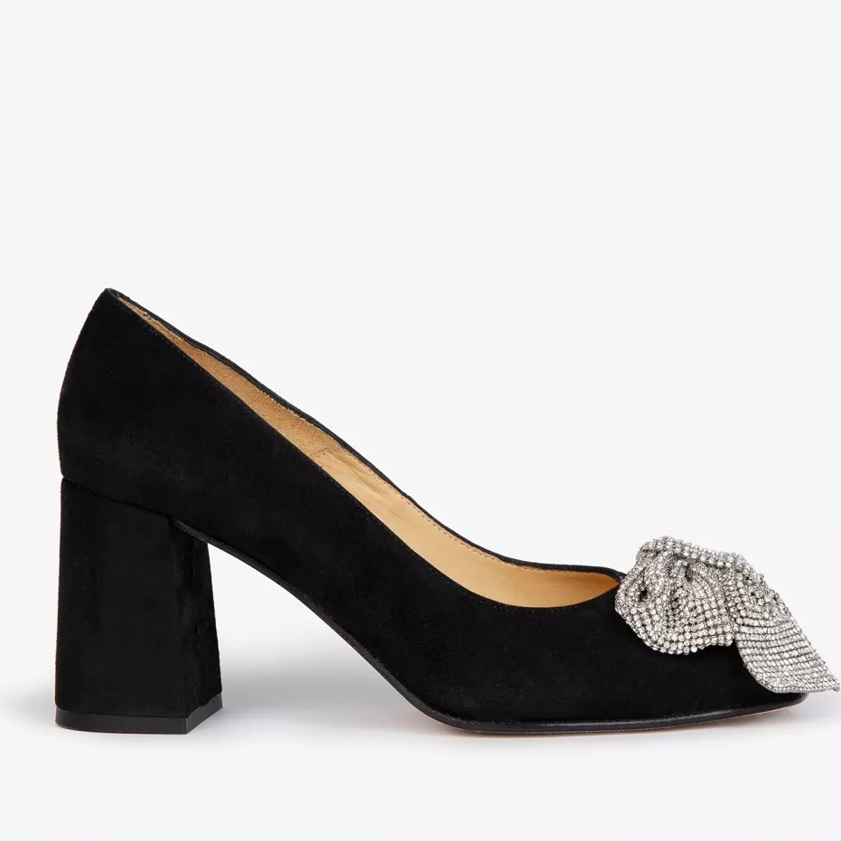 Penelope Chilvers Gamine Bow Suede Heels