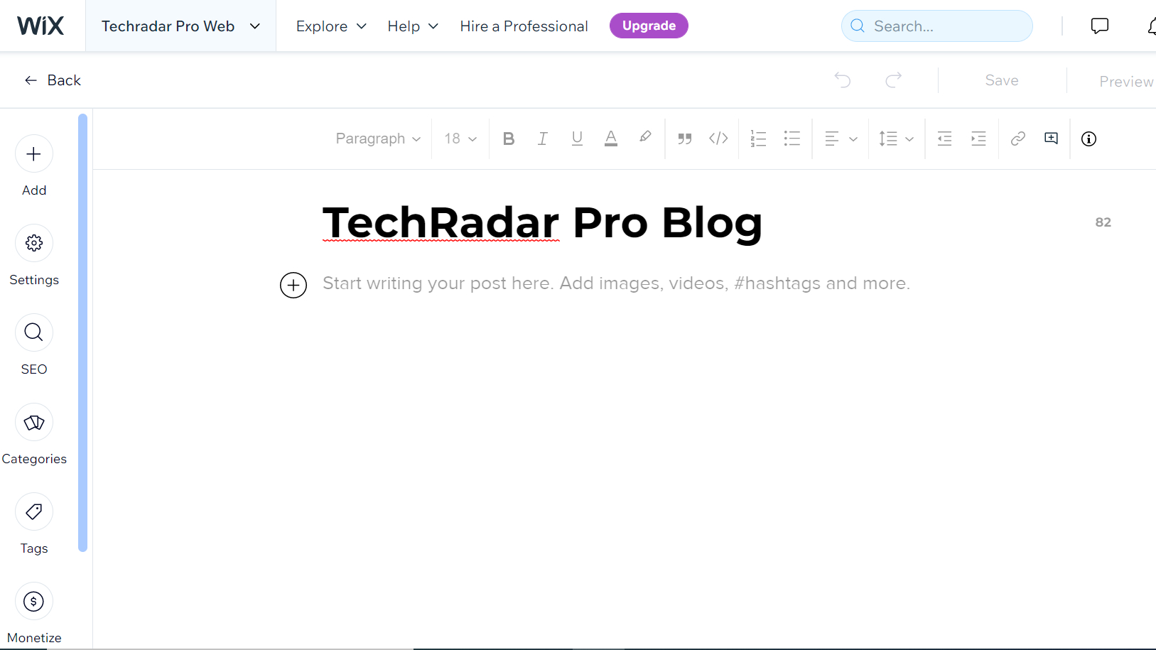 Wix's template is easy to use and there's an option to build your blog from scratch