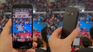 The Pixel 9a at a lucha libre wrestling event.