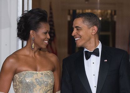 Michelle Obama and Barack Obama.
