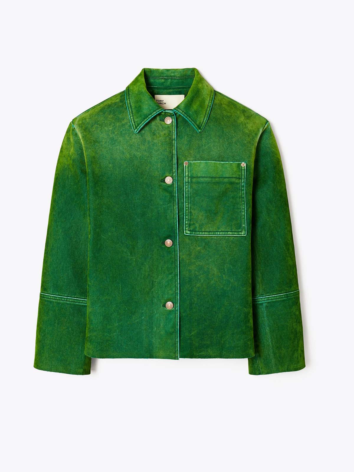 Denim Barn Jacket in Green, Size Xxs