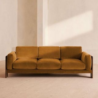 brown sofa on a white background