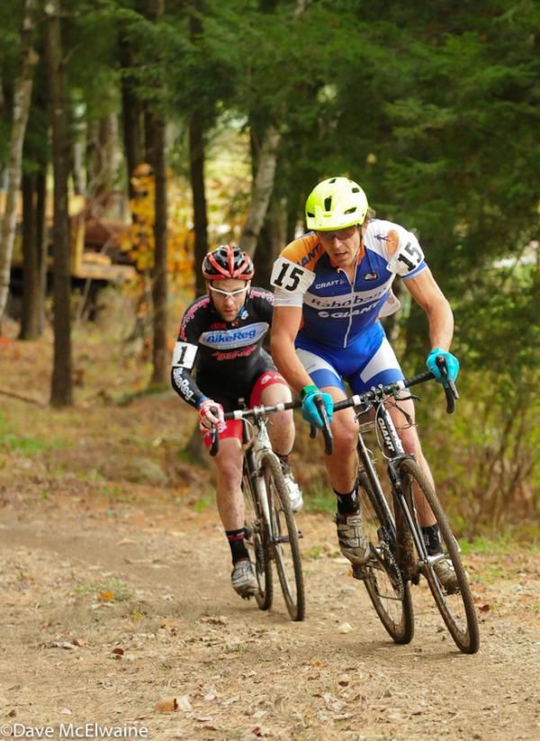 Adam Craig (Rabobank Giant) leading Lindine up the climb on lap three