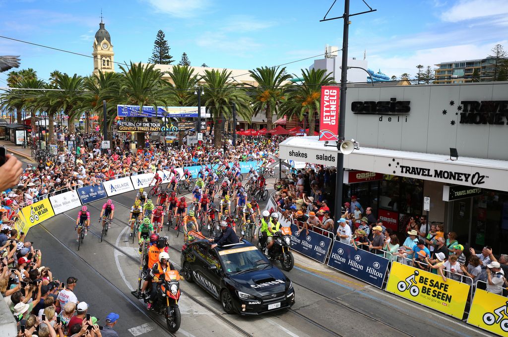 The seaside town of Glenelg is regular host of stages at the Tour Down Under