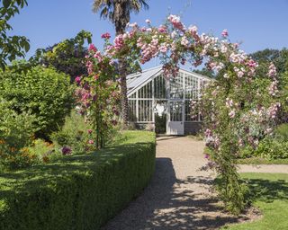 rose arch Garden at Peckover House and Garden, Cambridgeshire