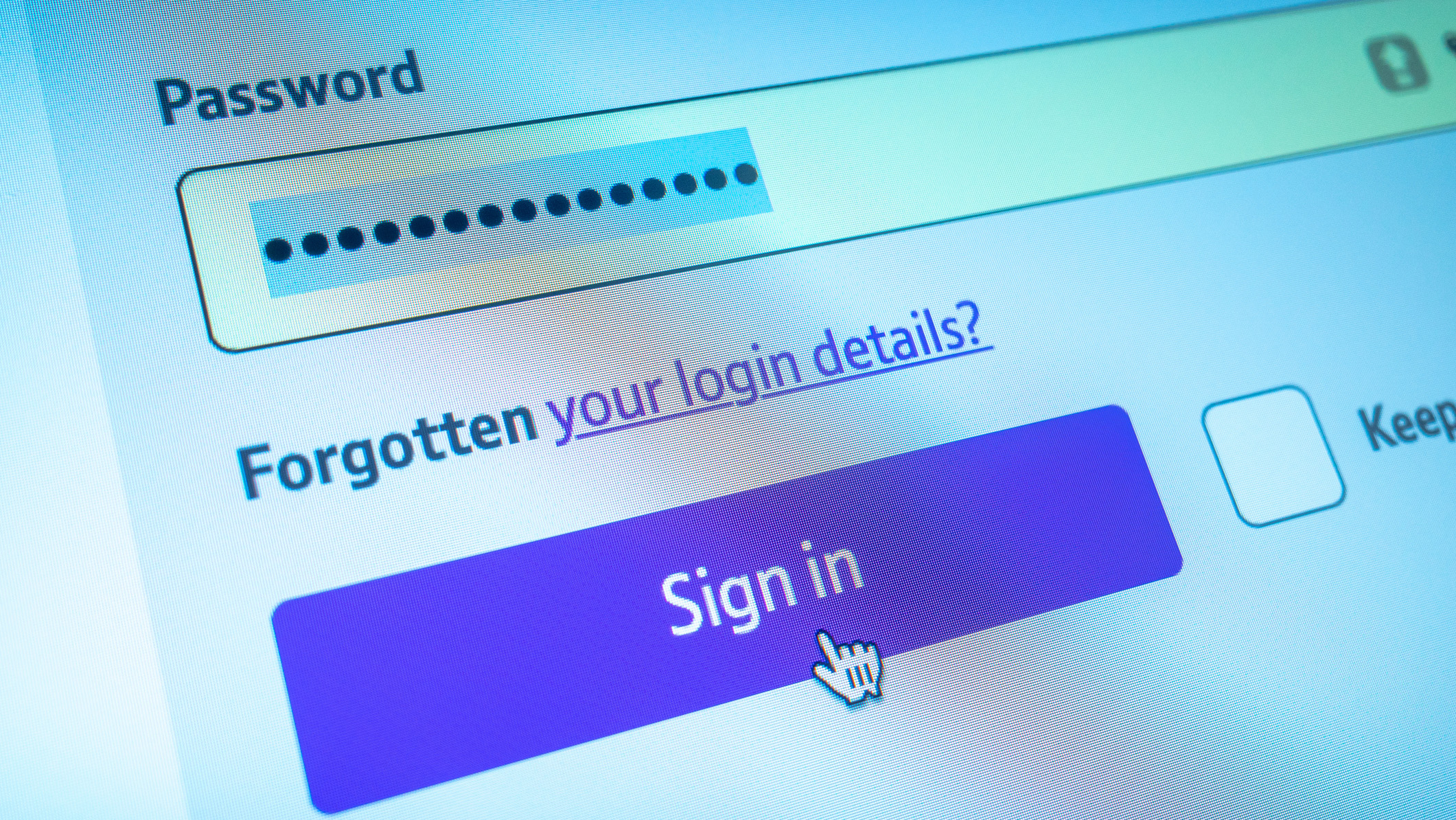 A password login page