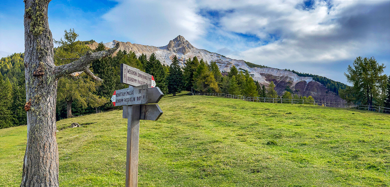 Signpost to the Weisshorn, Corno Bianco