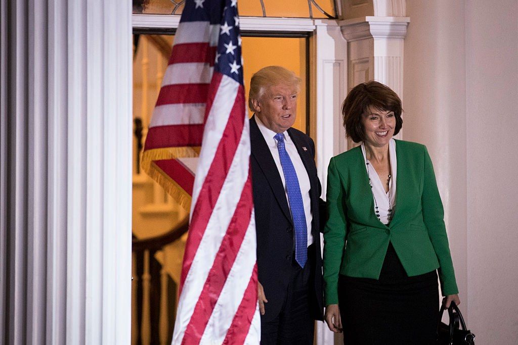 President-elect Donald Trump has chosen U.S. Rep. Cathy McMorris Rodgers (R-WA) as his Secretary of the Interior. Here, the two pose for a photo at Trump International Golf Club in New Jersey on Nov. 20, 2016.