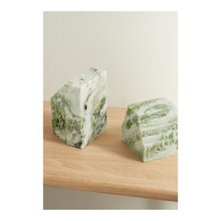 green marble bookends