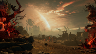 a post apocalyptic landscape, yellowed and dusty