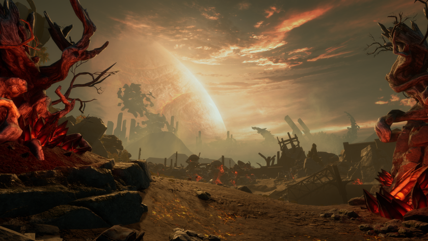 a post apocalyptic landscape, yellowed and dusty