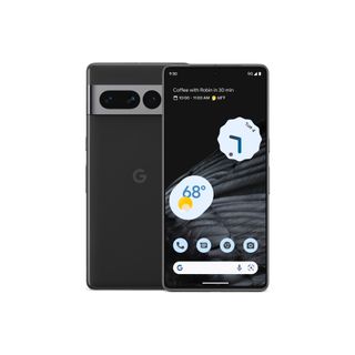 Google Pixel 7 Pro Obsidian front and back square reco