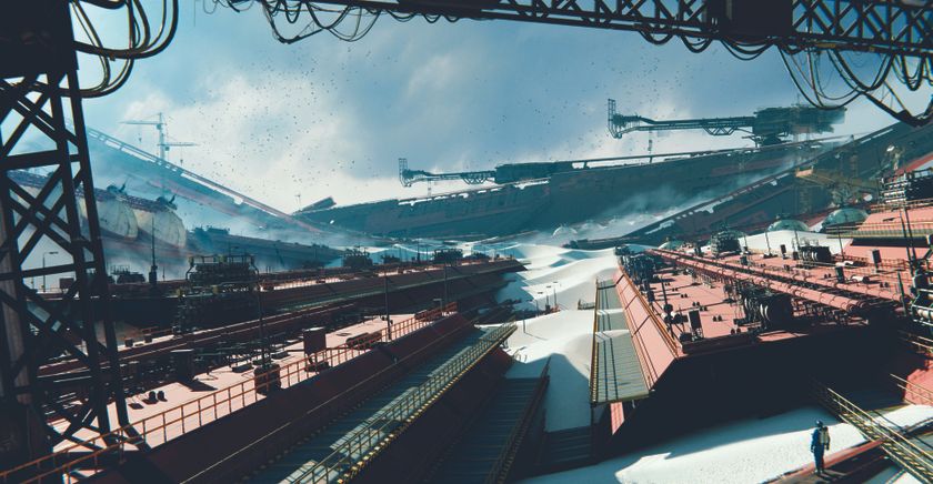 Video game concept art made in Blender