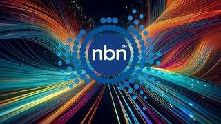 NBN Logo on a conceptual fiber optic cabling background