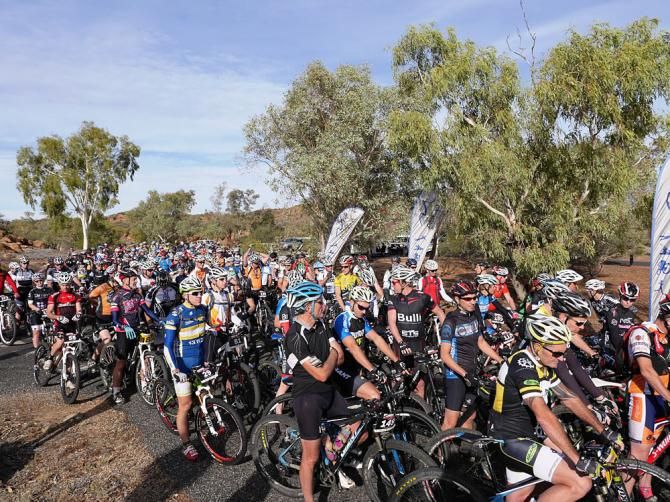 The start of stage 3 at the ICME MTB stage race